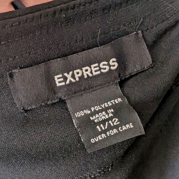 Vintage 90s Express Mini Dress Formal Cocktail Empire Waist Rhinestone Size 11 - Picture 8 of 13